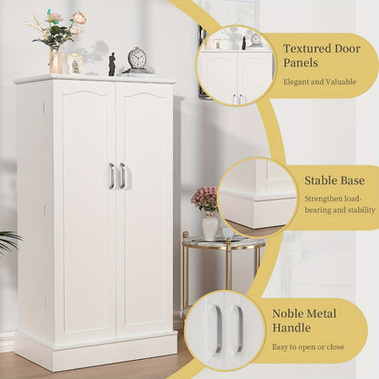 47 Inch Freestanding Pantry Cabinet with Adjustable Shelves - Kitchen Storage Cabinet Buffet Sideboard for Dining Room and Living Room