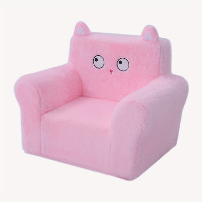 Kids Sofa/Teens - Ultra-Soft Teddy Bear Fleece & Machine-Washable Cover | 19.2"x13"x19.7"Ergonomic Support Chair, 5.6lbs Lightweight | Breathable Skin-Friendly Lounger For Game Room/Playroom (Cozy Beige)