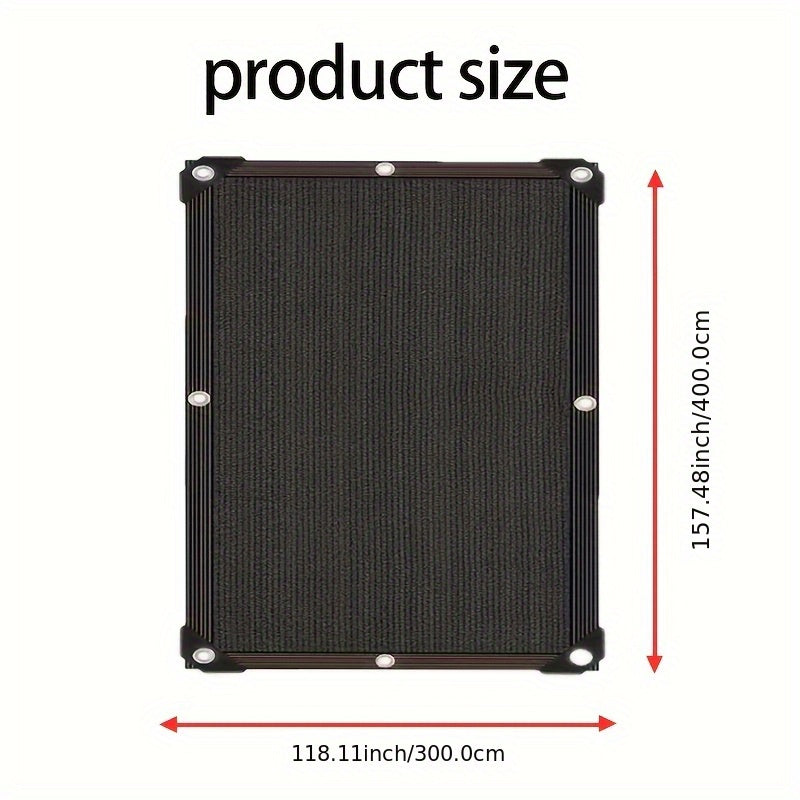 Outdoor Shade Canvas - 93% Sunshade, UV And Wind Resistant Heavy Duty HDPE Fabric, Black Rectangular Canopy for Patio, Gazebo, Patio, Lawn, Backyard Sunshade