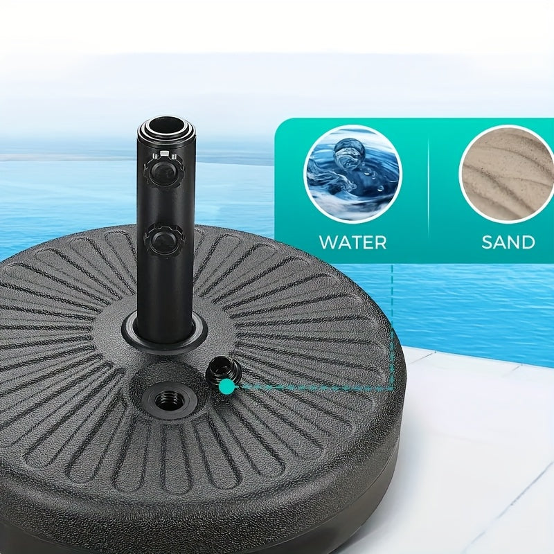 [Durable Round Umbrella Base] Durable Fillable Round Patio Umbrella Base, Free-Standing Patio Umbrella Round Base for Outdoor, Lawn, Backyard, Garden