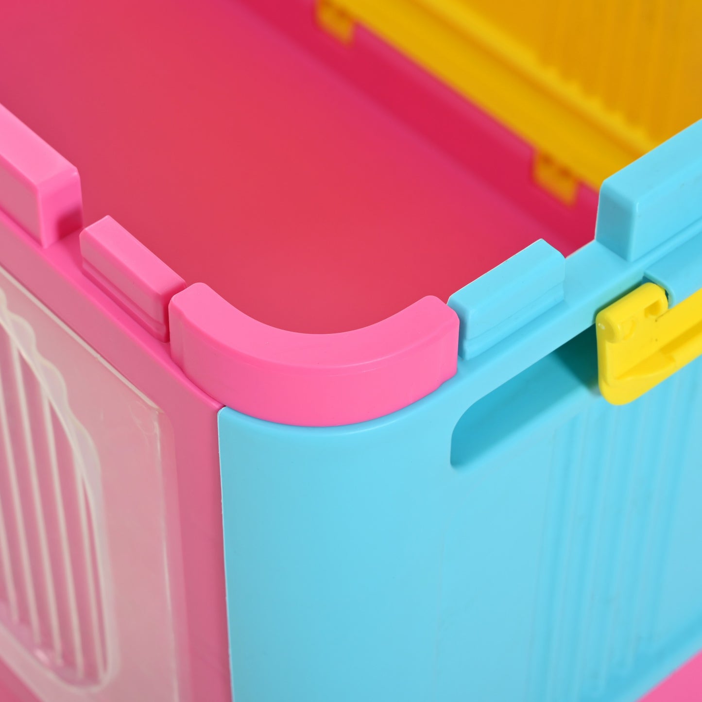 Dopamine Color Storage Organizer Set with 4/5 Tiers, Foldable And Waterproof. Features 360° Rotating Wheels And Magnetic Closure. Made from Durable PP Material with a Stackable Design, Perfect for Living Room, Office, Bedroom