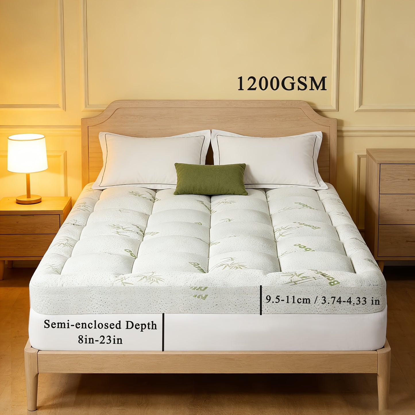 [Ultra-Soft Quilted Cooling] Mattress Topper Pad, Pillow Top Mattress Topper, Ultra-Soft Quilted Cooling Mattress Protector, Suitable for 8-24 Inch Deep Mattresses, 450/900G/1200GSM Filling Options