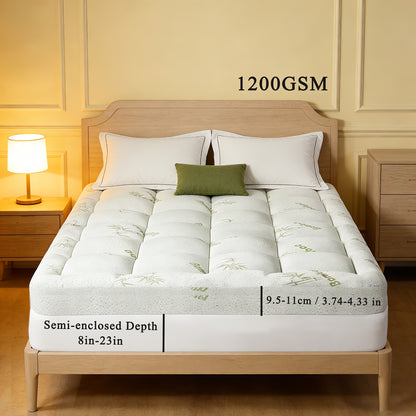 [Ultra-Soft Quilted Cooling] Mattress Topper Pad, Pillow Top Mattress Topper, Ultra-Soft Quilted Cooling Mattress Protector, Suitable for 8-24 Inch Deep Mattresses, 450/900G/1200GSM Filling Options