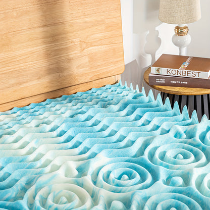 5-Zone Memory Foam Mattress Topper in 2/3/4 Inches, Featuring Cooling Gel-Infused Foam for Enhanced Comfort And Support, Conveniently Packaged in a Box for Easy Transport, with a Ventilated Design