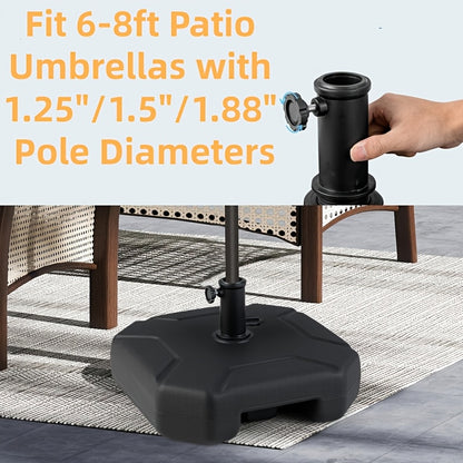 [Durable Round Umbrella Base] Durable Fillable Round Patio Umbrella Base, Free-Standing Patio Umbrella Round Base for Outdoor, Lawn, Backyard, Garden