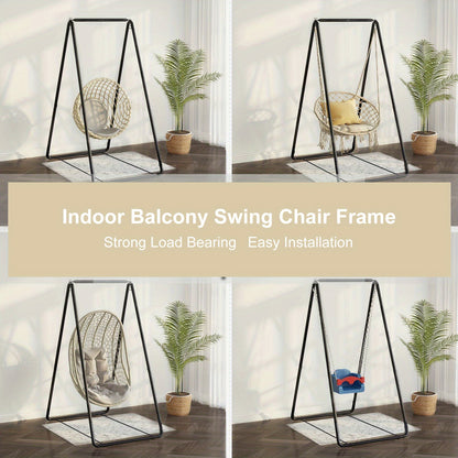 35.46X33.49X57.13 Inch Outdoor Hammock Swing Swing Chair Cradle Frame Indoor Balcony Gift Swing Hammock Stand (Hammock Chair Not Included, Hooks on Both Ends to Hang Hammock Chair)