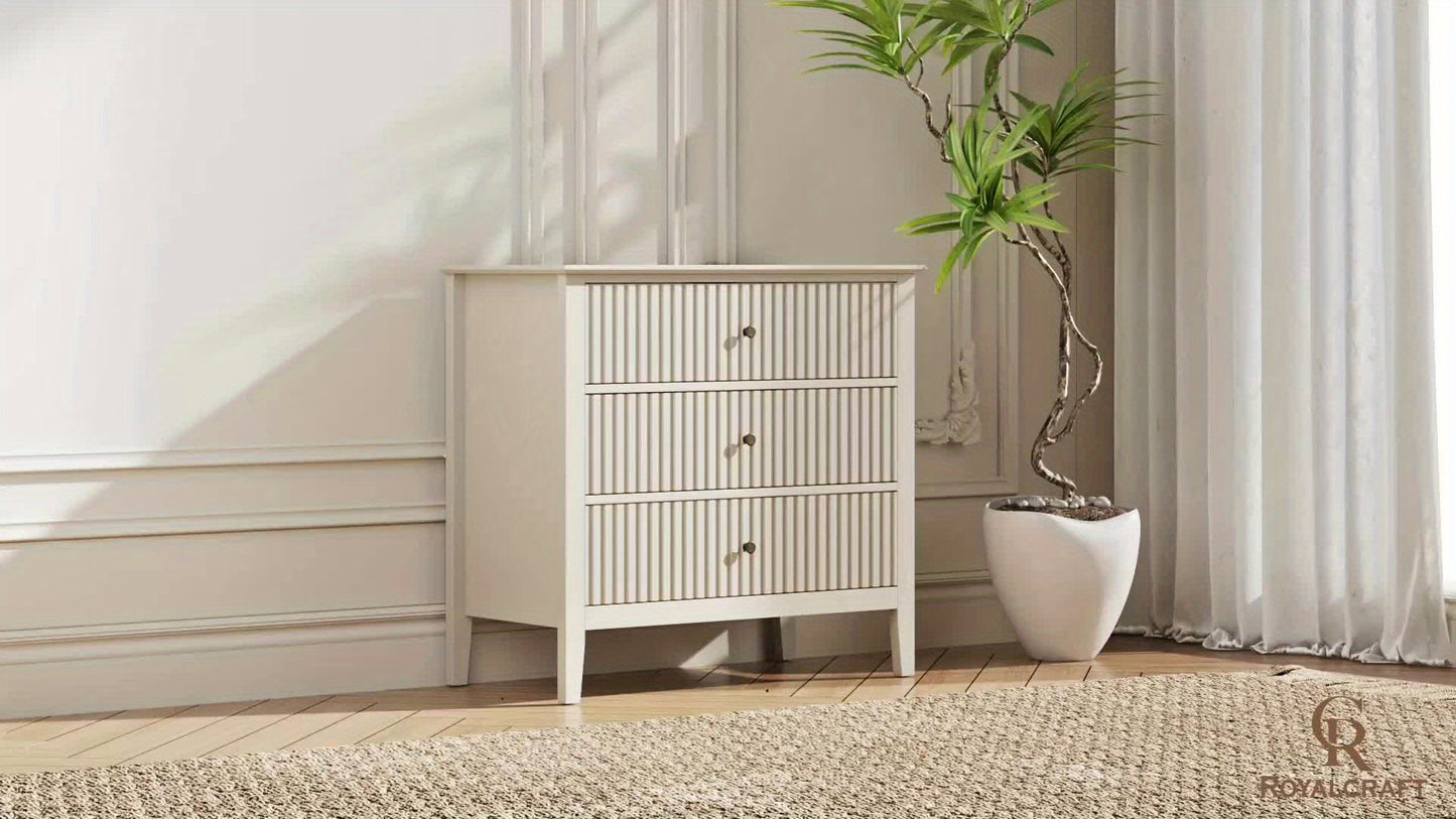 Nightstands 2pcs/1pc, Fluted Design Wooden Dressers with Ample Storage, 30-Inch Modern Painted Chest for Bedroom, Living Room, And Entryway
