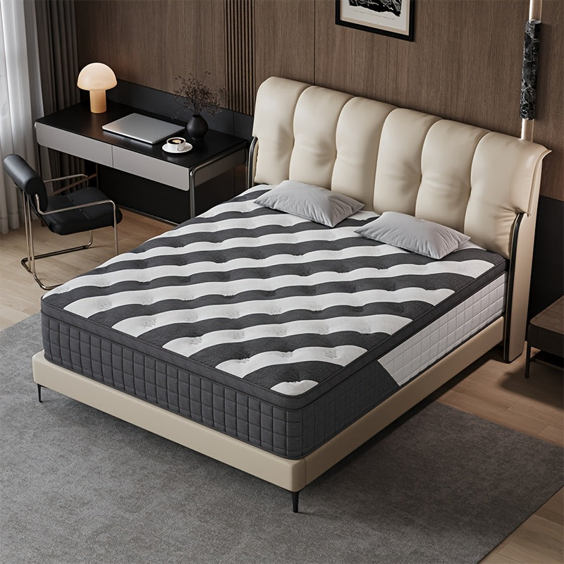 [Hybrid Mattress] 10/12 Inch Foam And Spring Hybrid Mattress, Medium Firm Feel, Provide Full, Queen, And King, Relieve Back Pain, Gel Memory Foam For Lumbar Support, Mattress In A Box