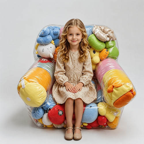 Large Capacity Transparent PVC Plush Toy Storage Sofa - Stuffed Animal and Doll Organizer for Toy Room and Playroom Easy Clean Durable