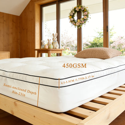 [Ultra-Soft Quilted Cooling] Mattress Topper Pad, Pillow Top Mattress Topper, Ultra-Soft Quilted Cooling Mattress Protector, Suitable for 8-24 Inch Deep Mattresses, 450/900G/1200GSM Filling Options