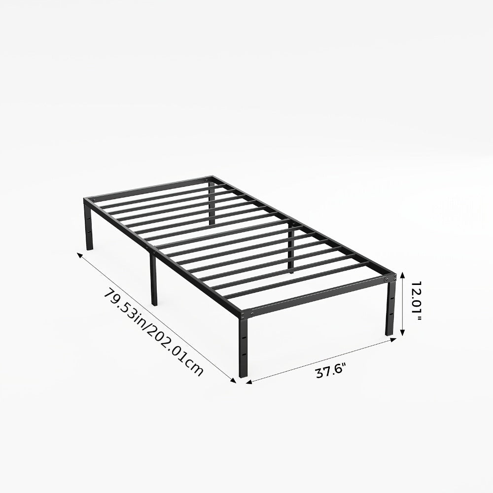 Metal Platform Bed Frame with Under Bed Storage 12 14 16 18 Inch Height Steel Slat Support No Box Spring Needed Twin Twin XL King Bedroom Furniture