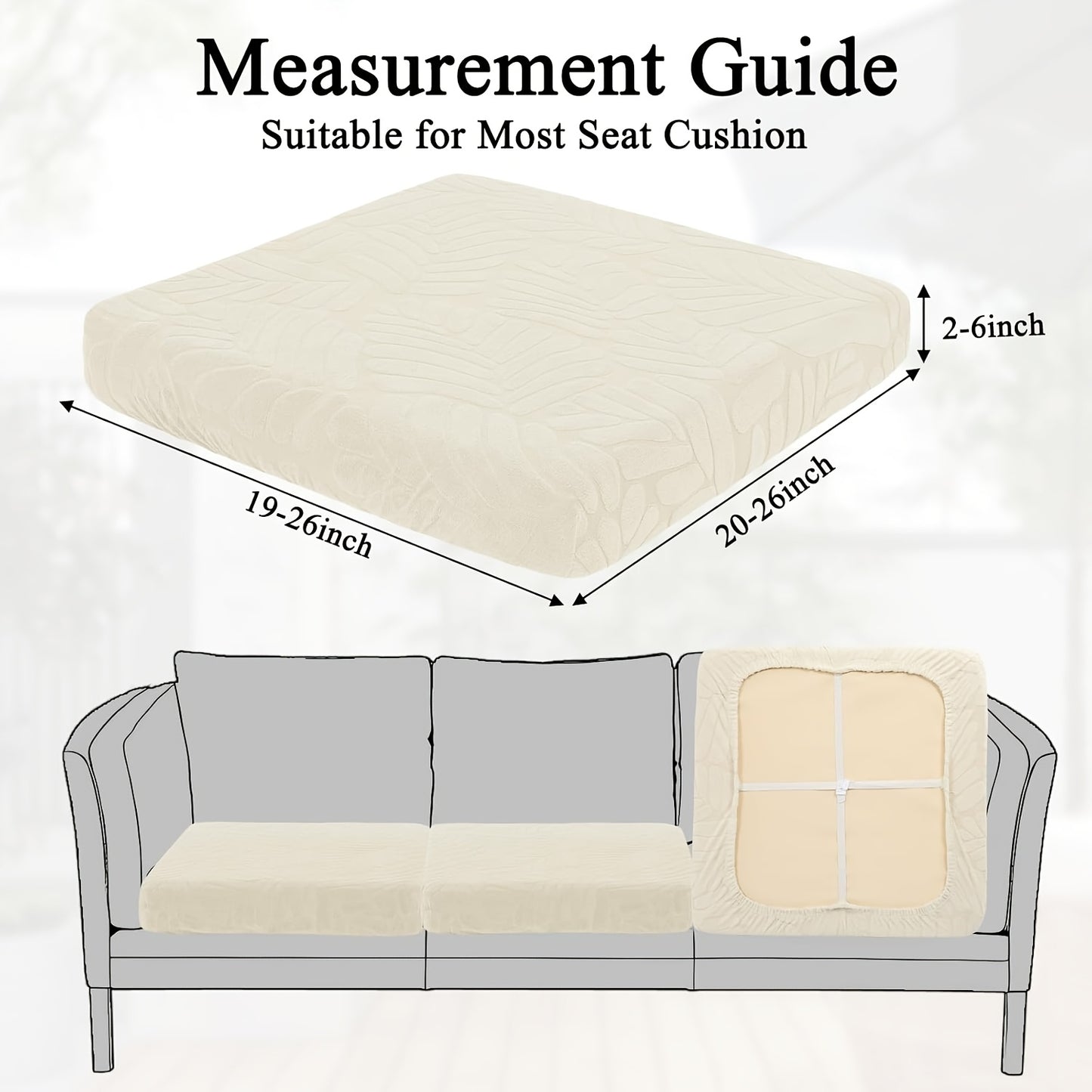 [Waterproof Cushion Covers] Outdoor Patio Cushion Covers Set of 8/10 Waterproof Stretch Seat Cushion Cover for Patio Furniture Outdoor Sofa Cushion Cover Replacement Couch Slipcovers Chair Seat Cover
