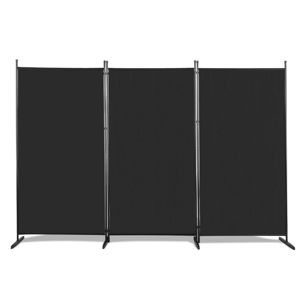 6 Ft Trifold Room Divider Privacy Screen Foldable Partition Panel 160G Polyester Fabric Steel Frame for Office Bedroom Living Room 2 Colors