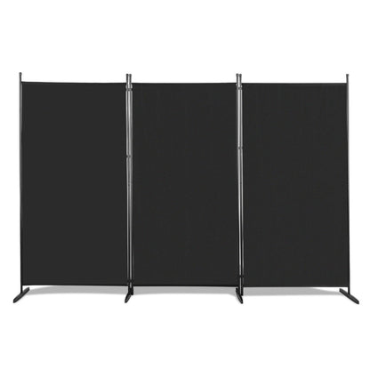 6 Ft Trifold Room Divider Privacy Screen Foldable Partition Panel 160G Polyester Fabric Steel Frame for Office Bedroom Living Room 2 Colors