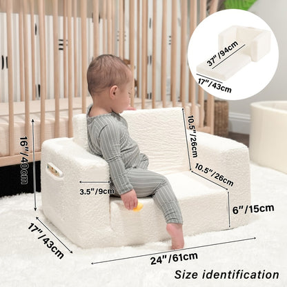 Tiita Kids' Convertible Couch, Sofa Bed Chairs, 2-In-1 Plush Chair for Children, Folding Sofas That Transform Into Loungers, Cozy Armrest Chair Bed Sofa for Boys Or Girls
