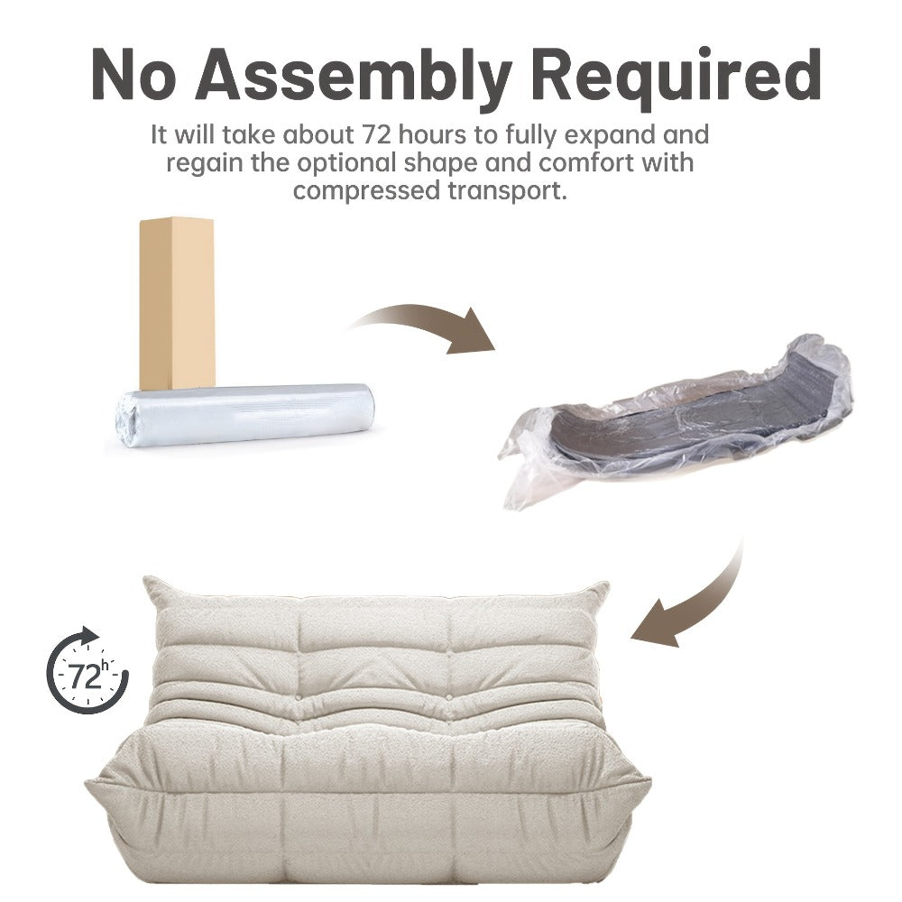 Floor Sofa with Modular Design and Tufted Back for Living Room detail image - detail view 12