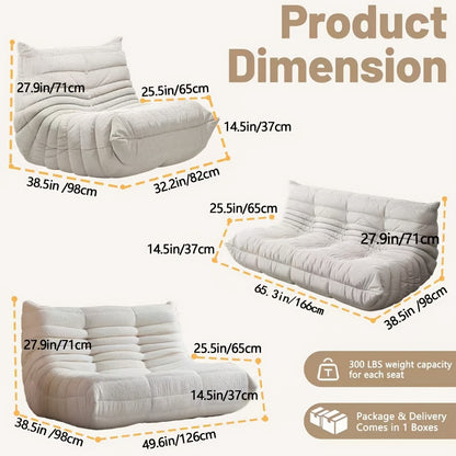 Floor Sofa with Modular Design and Tufted Back for Living Room detail image - detail view 31