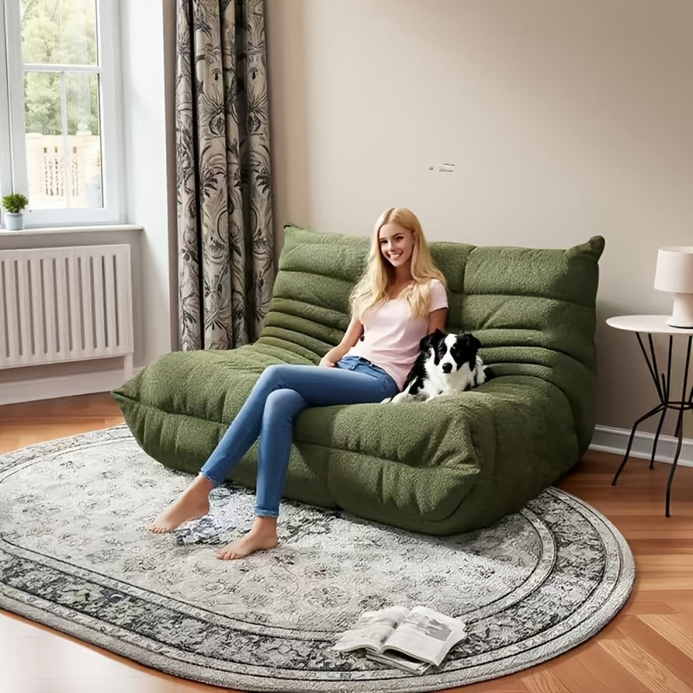 Floor Sofa with Modular Design and Tufted Back for Living Room detail image - detail view 4