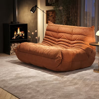 Orange three-seater sofa