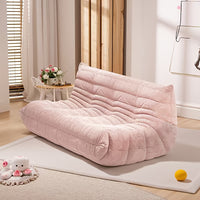 Pink three-seater sofa
