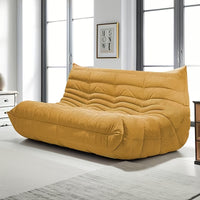 Yellow three-seater sofa