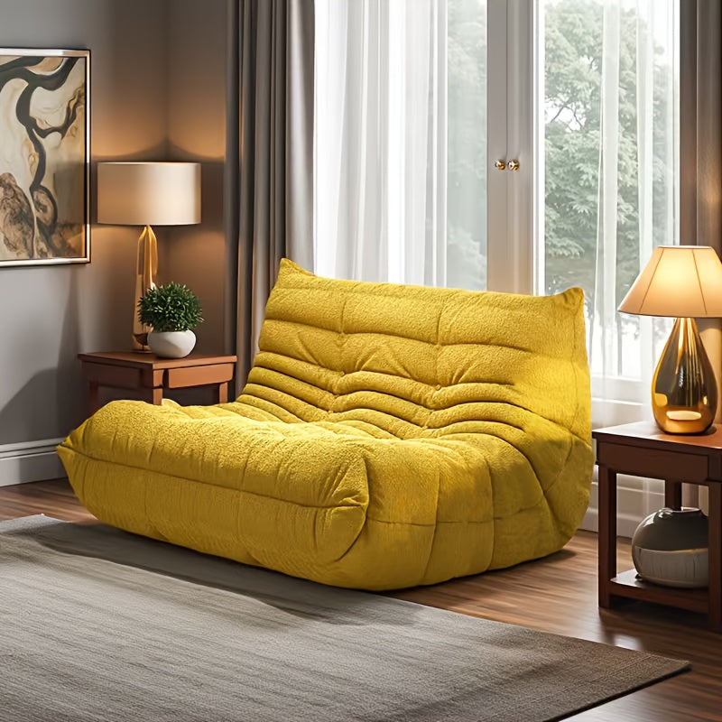 Floor Sofa shown in the Yellow two-seater option