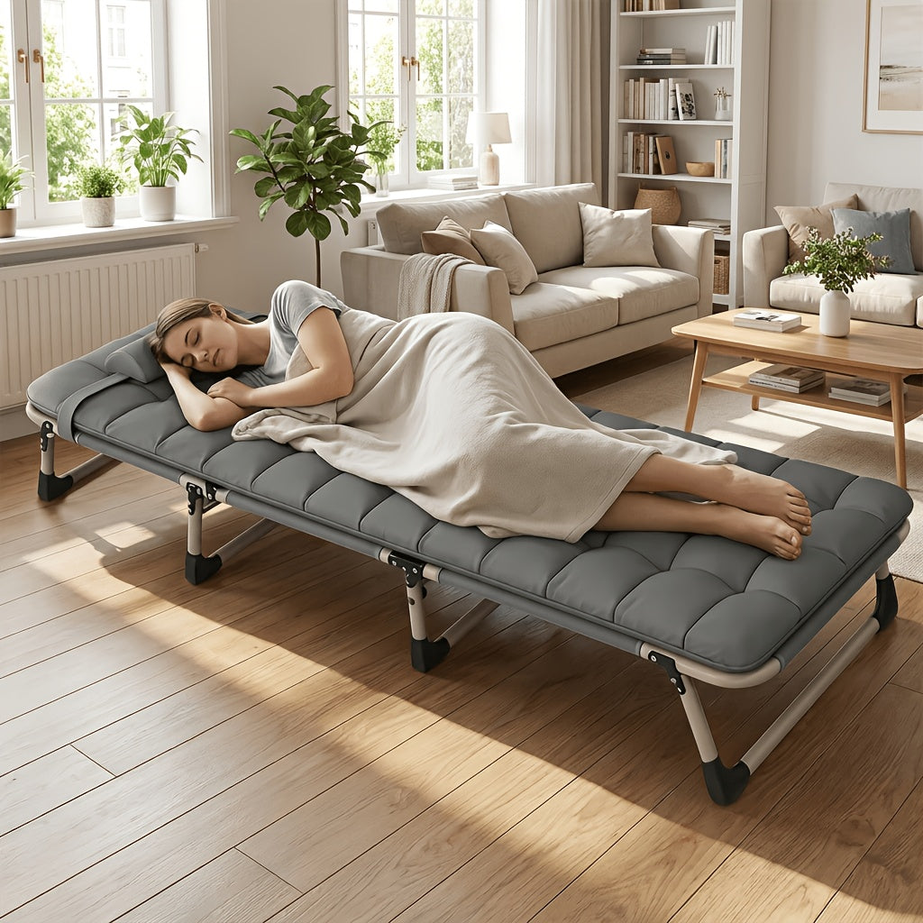 Foldable Bed Frame shown in the Gray Guest Bed option