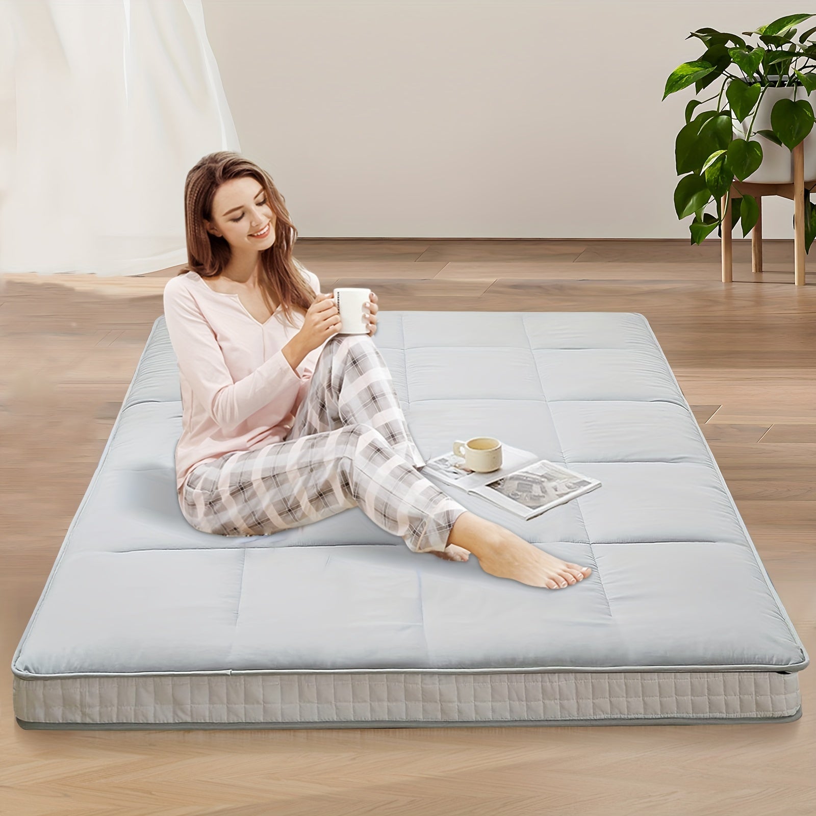 Floor Mattress shown in the Gray, Twin (80"L x 39"W x 4"Th) option