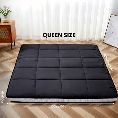 Floor Mattress shown in the Black, Queen: 80"L×60"W option