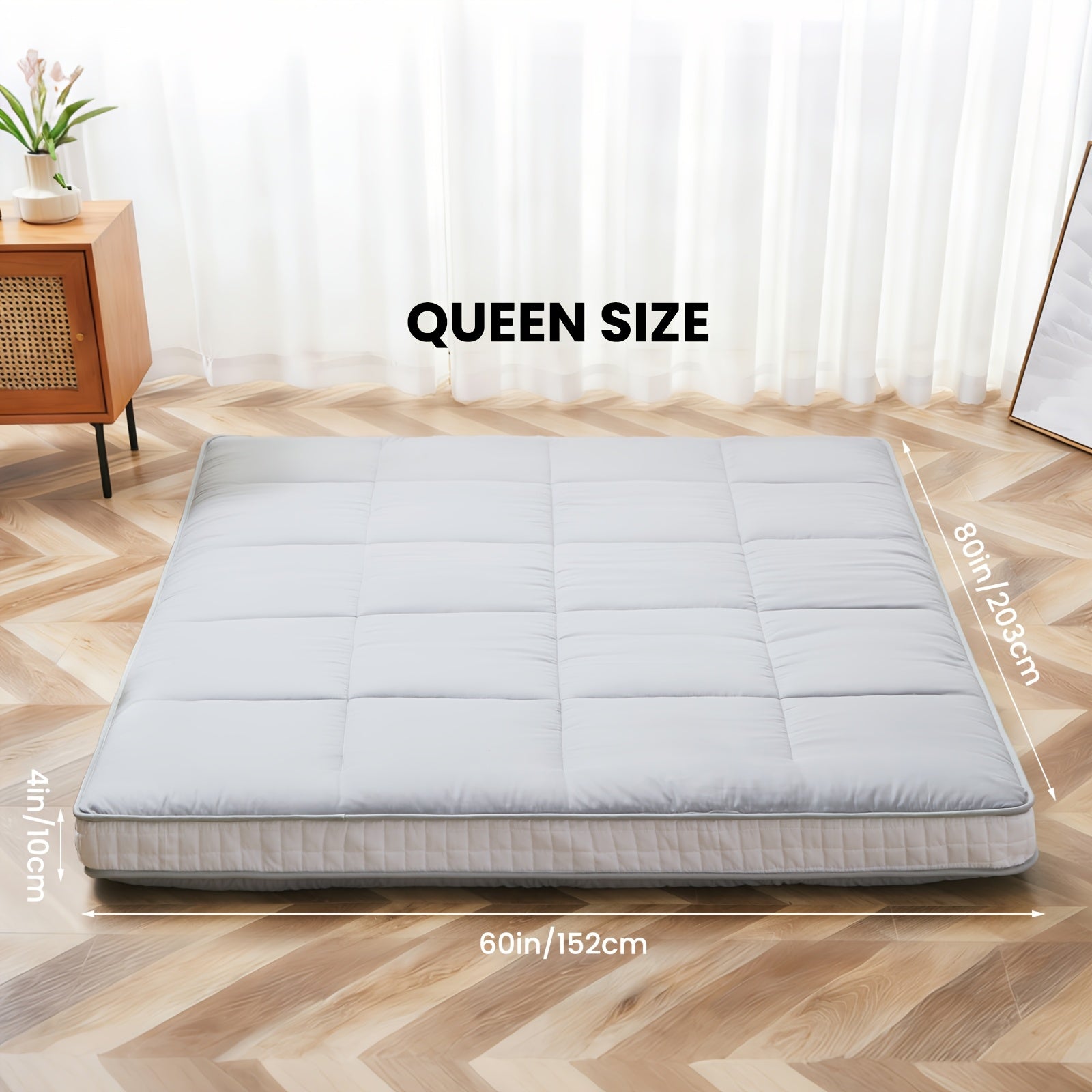 Floor Mattress shown in the Grey, Queen: 80"L×60"W option