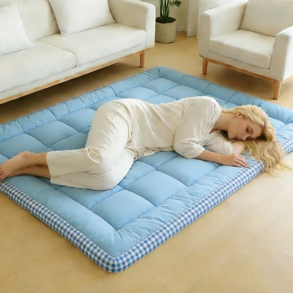 Foldable Floor Mattress with Washable Cover, Japanese Futon Mat for Bedroom detail image - detail view 5