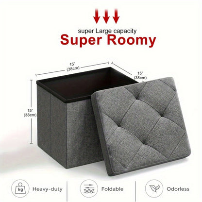 Foldable Heavy-Duty Ottoman with Hidden Storage for Living Room detail image - detail view 9