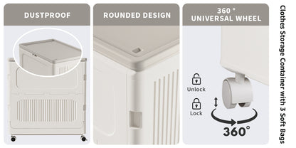 Foldable Home Storage Container with Rolling Wheels and Large-Capacity Storage detail image - detail view 11