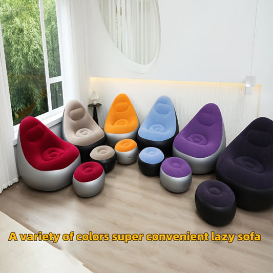 Inflatable Furniture, Inflatable Sofa Set with Footstool & Foot Pump Included - Foldable shown in the main product view