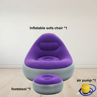 Purple Sofa Set (Sofa + Footstool + Foot Pump)