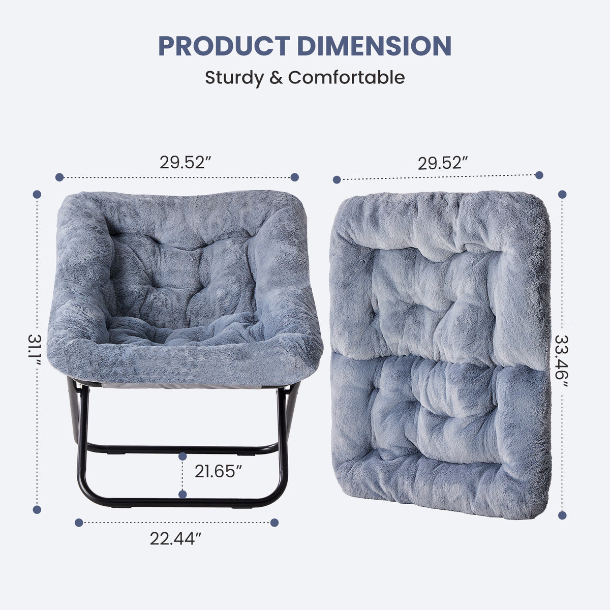 Foldable Lounge Chair with Multiple Color Options for Bedroom detail image - detail view 16