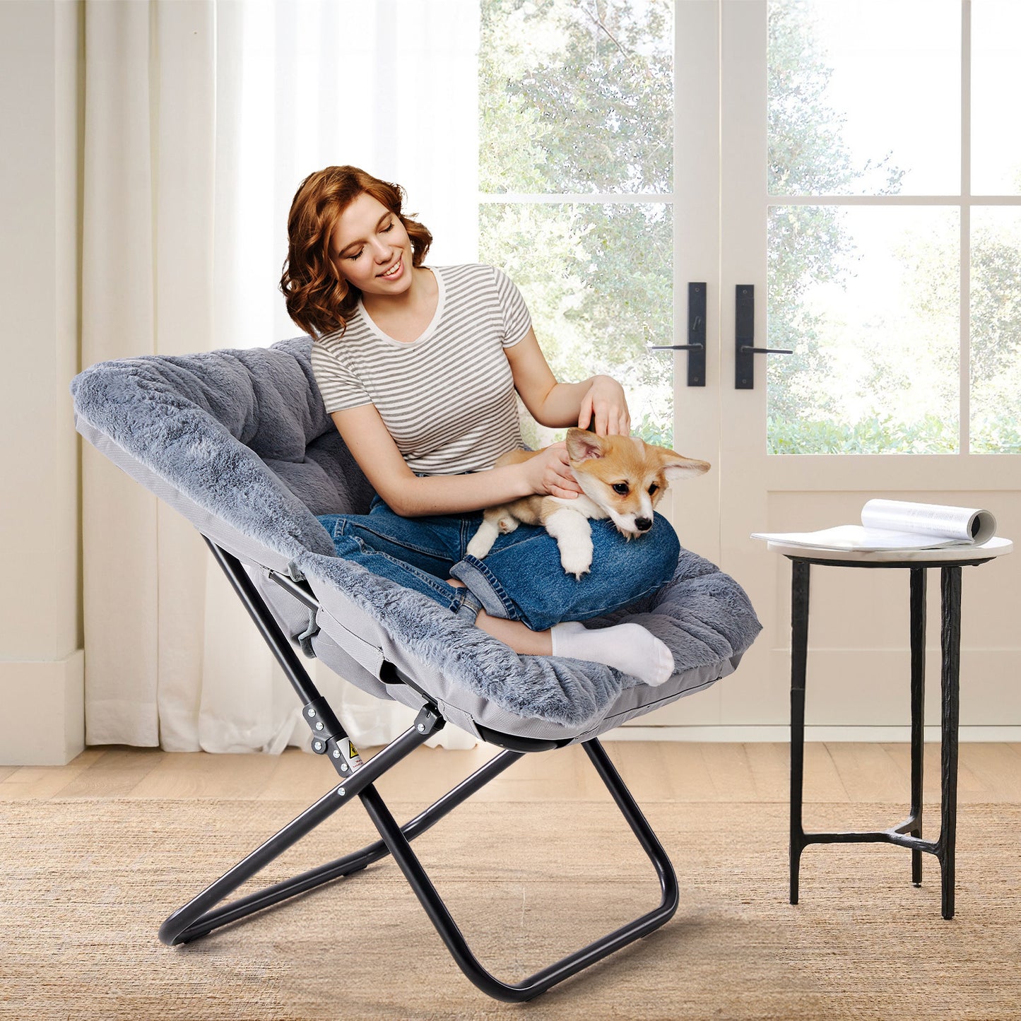 Foldable Lounge Chair with Multiple Color Options for Bedroom detail image - detail view 19