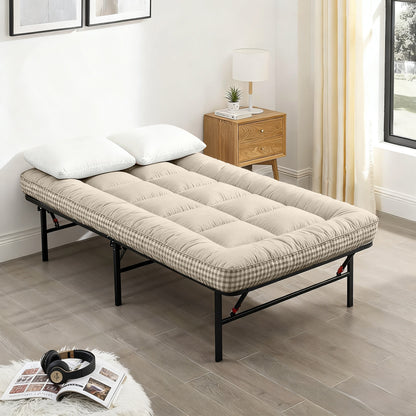 Mattress Toppers shown in the Beige 1, Twin option