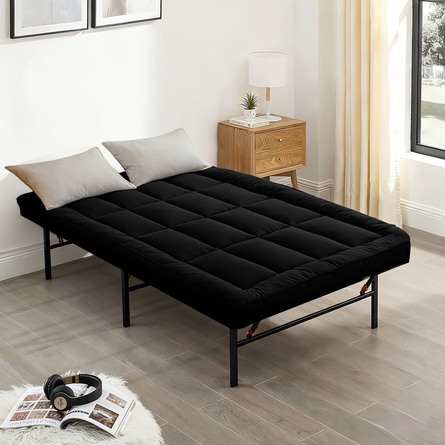 Mattress Toppers shown in the Black 01, Twin option