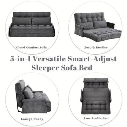 Foldable Metal Sofa Bed with Fold-Out Lounger for Comfortable Everyday Seating in Bedroom detail image - detail view 17