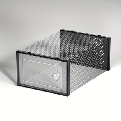 Foldable Plastic Shoe Storage Organizer with Stackable Design and Dustproof Cover detail image - detail view 14