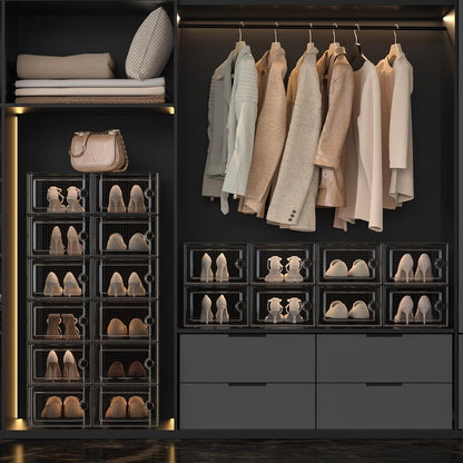 Shoe Storage Box shown in the Black, 24 Pack option