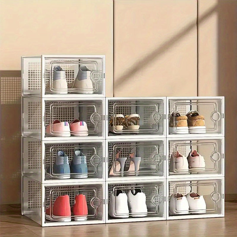Shoe Storage Box shown in the 【white】, 10 Pack option