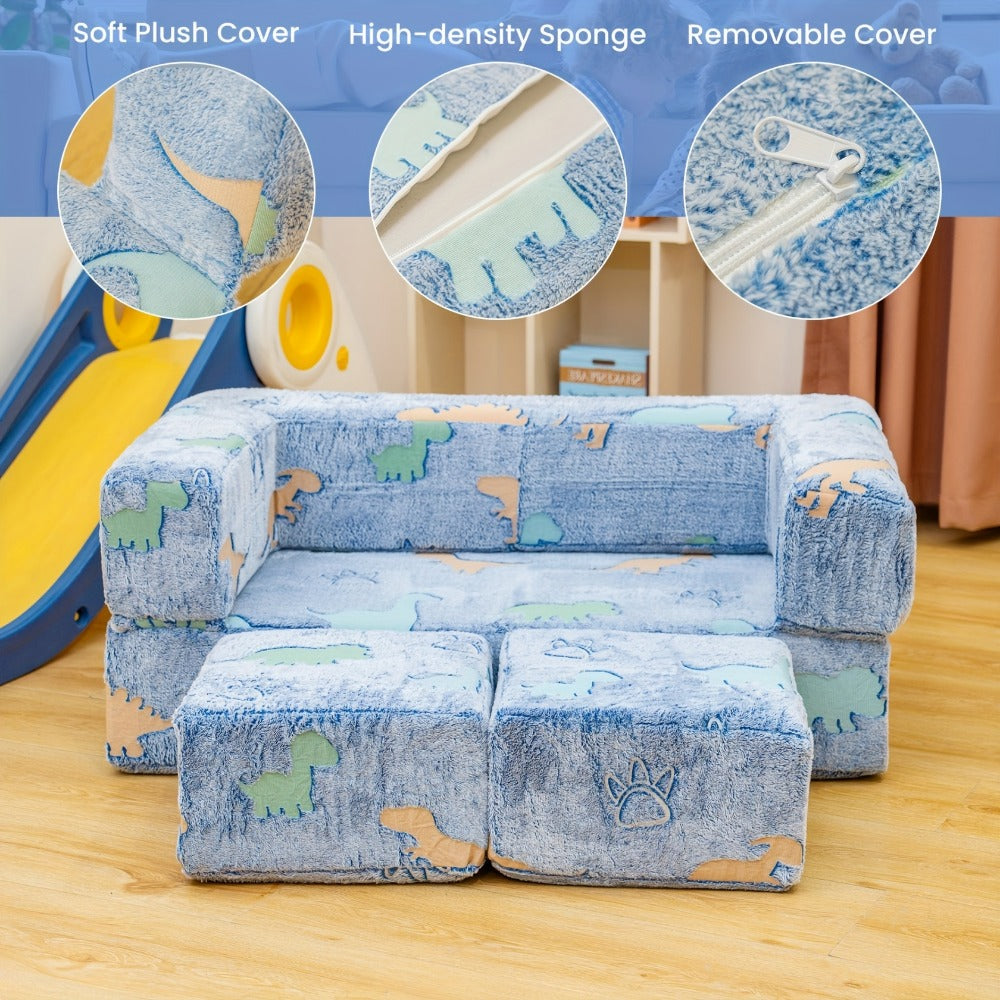 Foldable Sofa Bed with LED Lighting and Fold-Out Lounger for Bedroom detail image - detail view 12