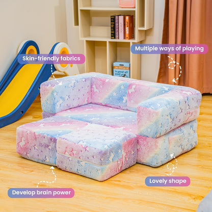 Sofa Bed shown in the Rainbow Unicorn option