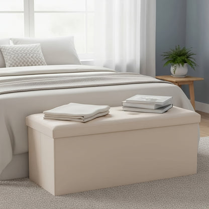 Ottoman shown in the Beige, 15.2"D x 43"W x 15.2"H option