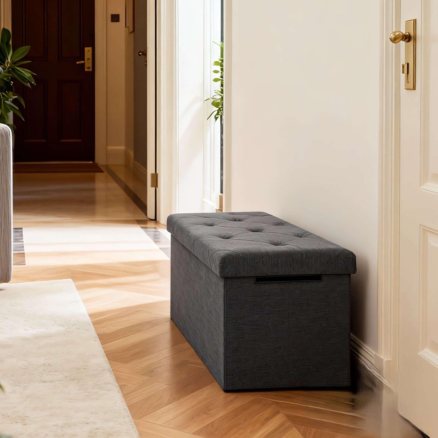 Ottoman shown in the Gray, 15"D x 30"W x 15"H*(PE) option