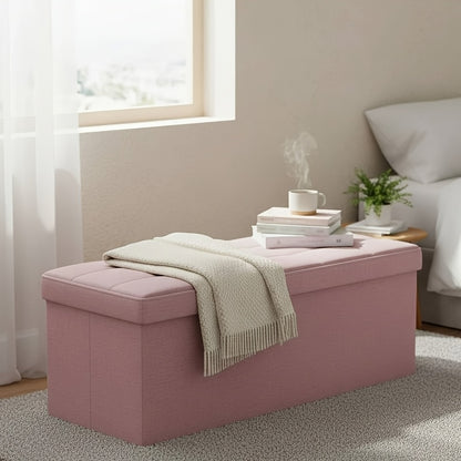Ottoman shown in the pink, 15"D x 43"W x 15"H*(PE) option