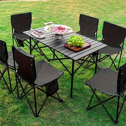 Folding Camping Table with Adjustable Height and Carry Bag for Patio detail image