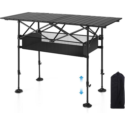 Folding Camping Table with Adjustable Height and Carry Bag for Patio detail image - detail view 3
